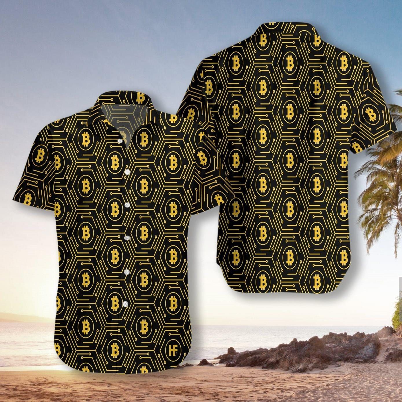 Felacia [Hawaii Shirt] High Tech Bitcoin Cryptocurrency Hawaiian Shirt-ZX1426